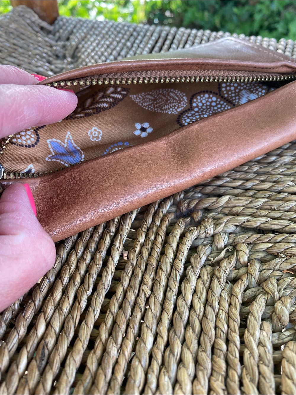 HOBO Leather Wristlet Wallet in Saddle/Tan - Picture 8 of 10